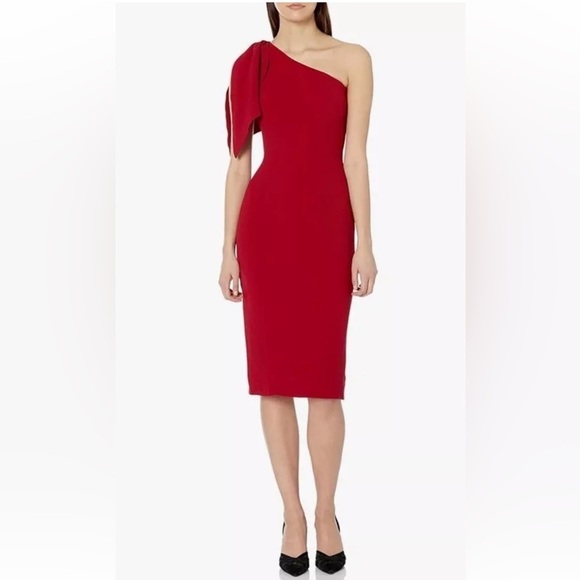 Dress the Population Tiffany One Shoulder Midi Dress Red Women’s Large‎ (13) - Picture 1 of 7